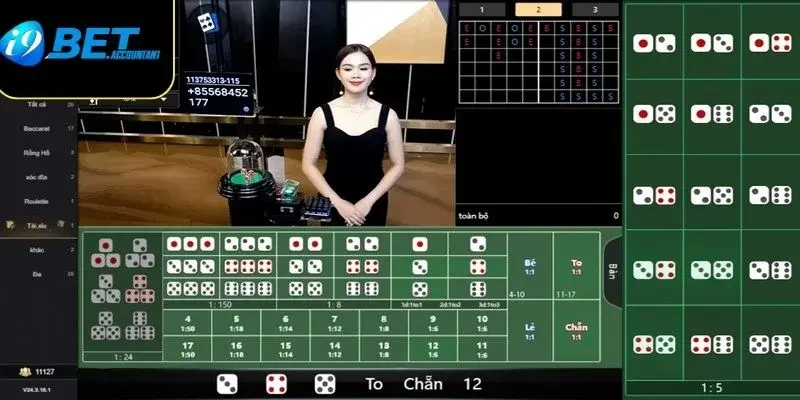 Một số lựa chọn cược Live Tài Xỉu I9BET phổ biến